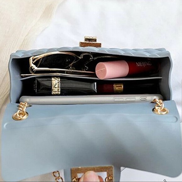 Sale! Blue Quilted Crossbody Bag Women - Picture 6 of 8